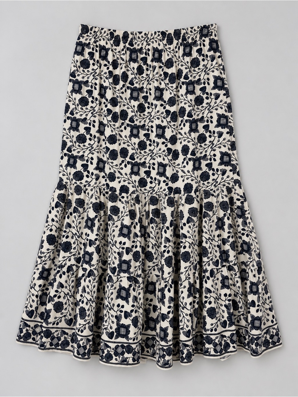 Max Studio Floral Maxi Skirt Large Cottage Prairie Western Peasant Bohemian